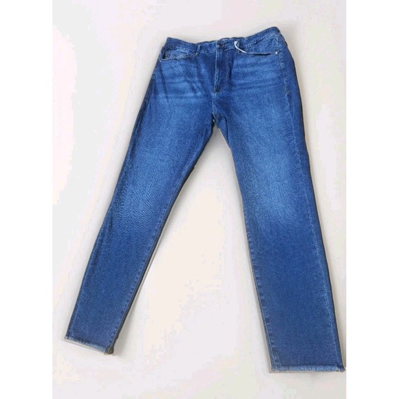 Good American Denim - Good American Good Legs Skinny Jeans Size 20 High Rise Blue Raw Hem Stretch Plus